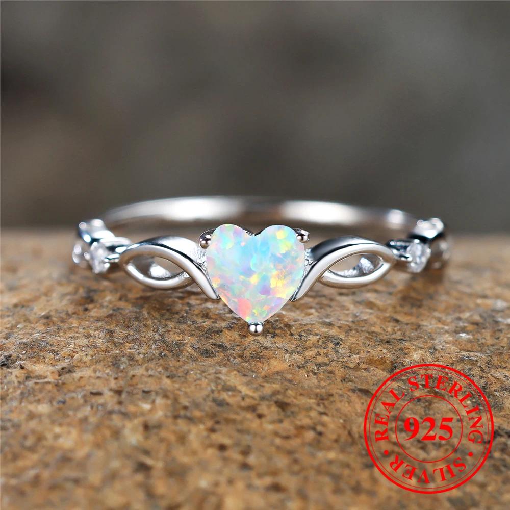 

Кольца S925 стерлингового серебра с сердечком из циркония для женщин, элегантные свадебные украшения для вечеринок, подарки 7 серебряный/белый