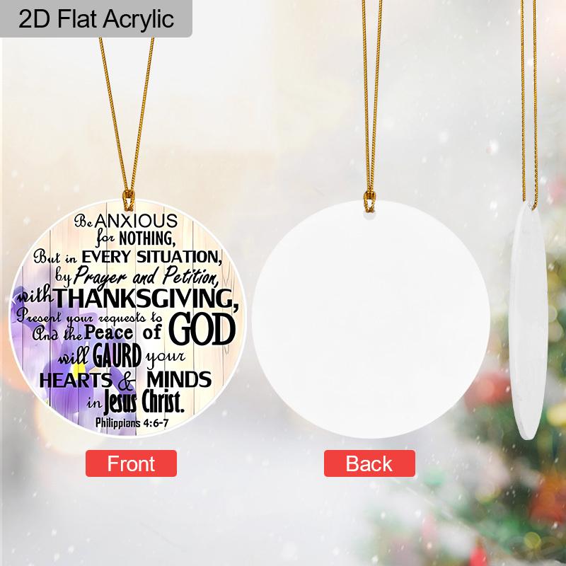 1pc Philippians 4:6-7 Religious Verse Acrylic Ornament Hanging Decor Gift for Christians Home Car Church Easter