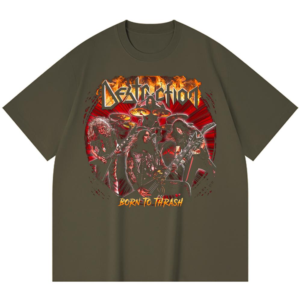 230 Gsm 100% Cotton Heavy Metal T-Shirt Rock Band Popular Music Print Unisex Heavy Cotton T Shirt
