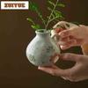 Creative Clay Flower Vase Vintage Ornaments For Home Room Decor Plant Pot Household Flowerpot Tea Ceremony Equipment Ornaments