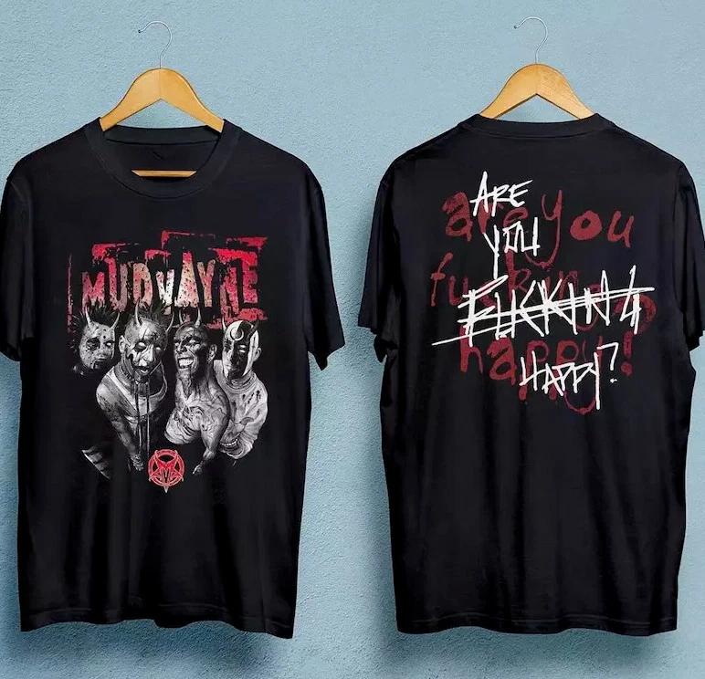 Mudvayne группа двусторонняя футболка черная Унисекс 4XL