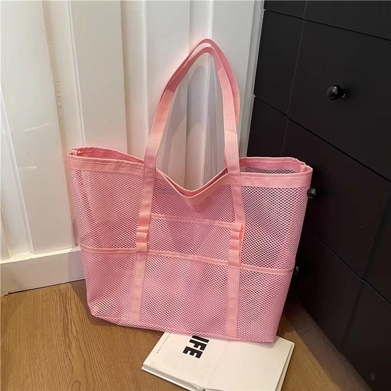 Hollow Large Capacity Makeup Storage Bag Women Multifunctional Mesh Shoulder Bag Travel Transparent Bag Beach Bags