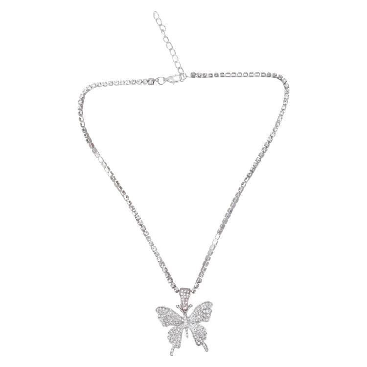 

3D for Butterfly Pendant Necklace Stylish Sparking Crystal Pave for Butterfly Ne 1