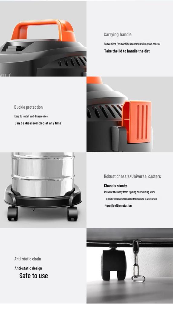 Yili High-Power Handheld Vacuum Cleaner for Home, Industrial, and Commercial Use