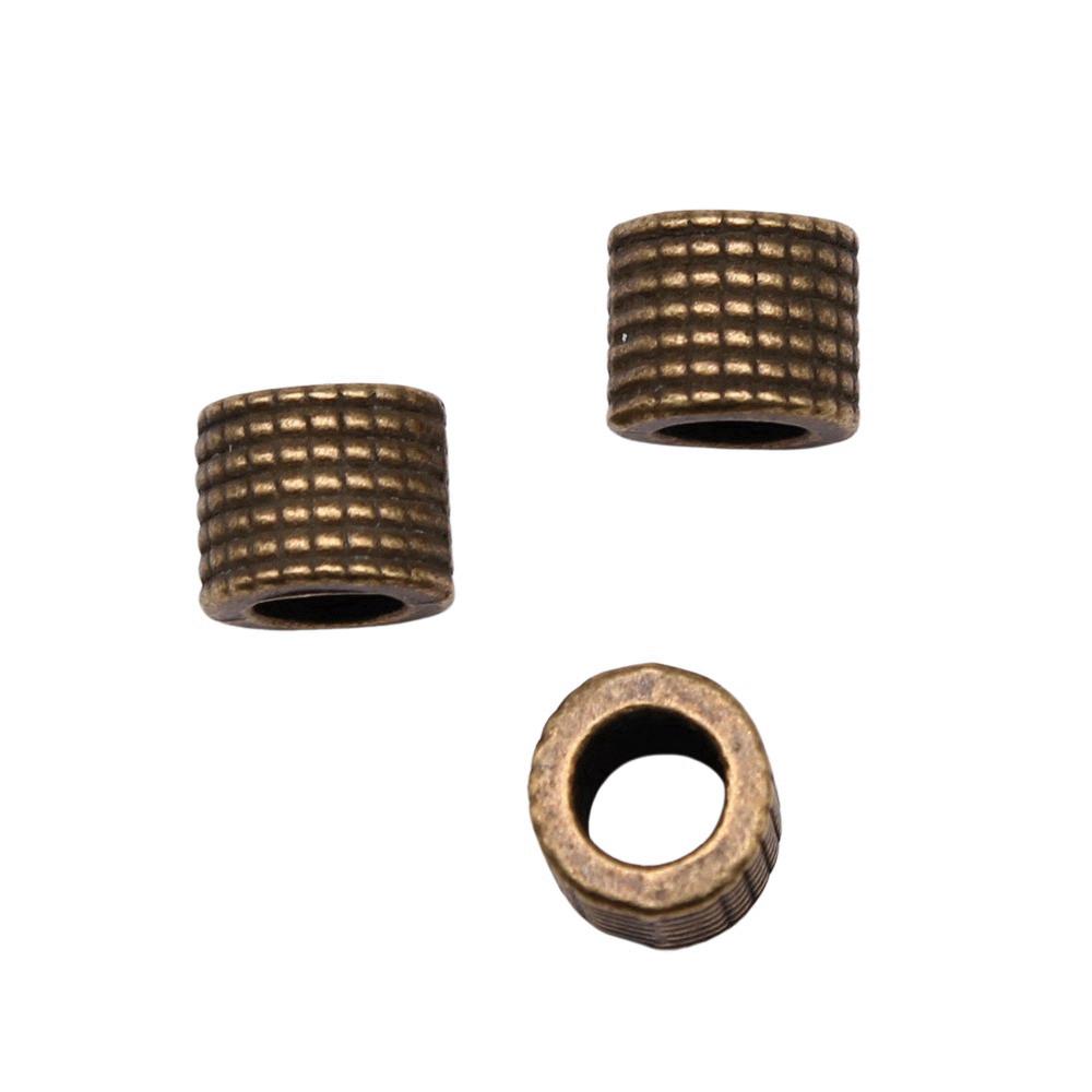 Vintage Floral Pattern Cylinder Beads Antique Style Large Hole Spacers For DIY