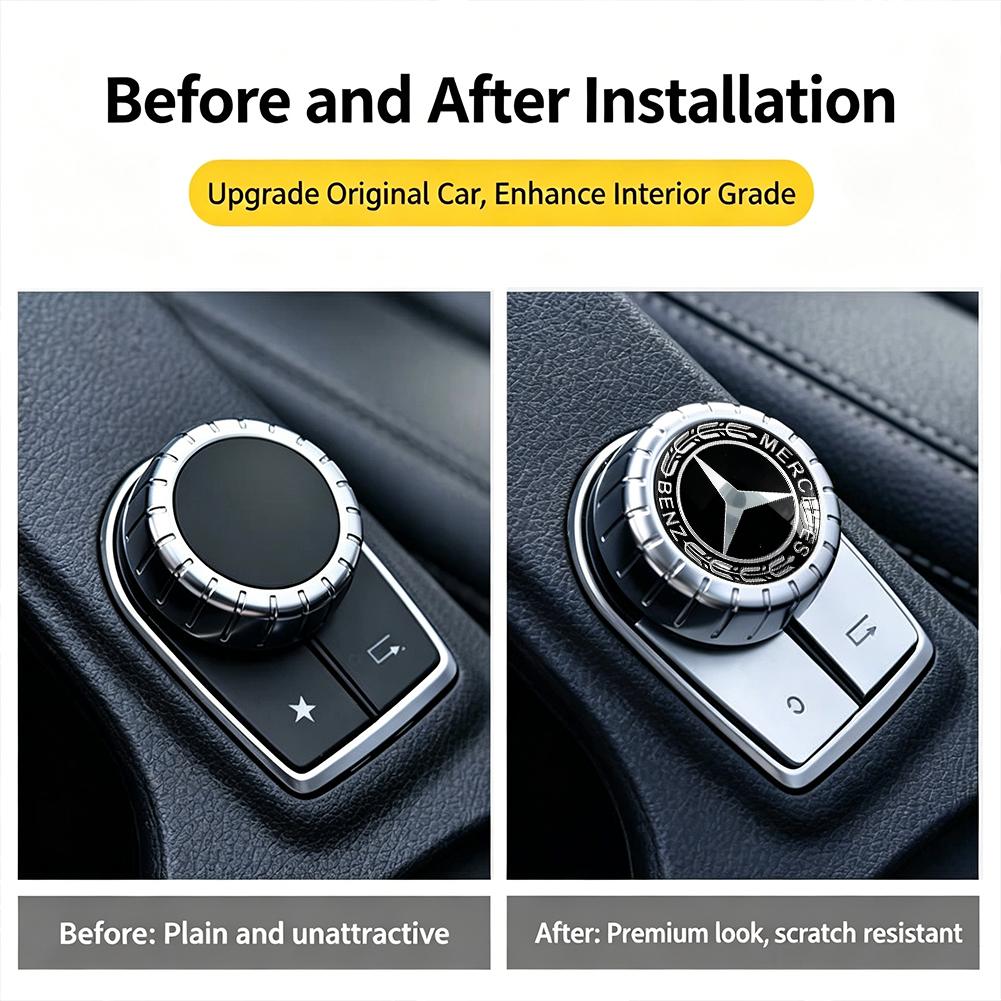 Car Center Console Multimedia Control Knob Decorative Cover Sticker For Mercedes-Benz GLC X253 X254 C-Class W205 W206 A-Class W1 ZK9