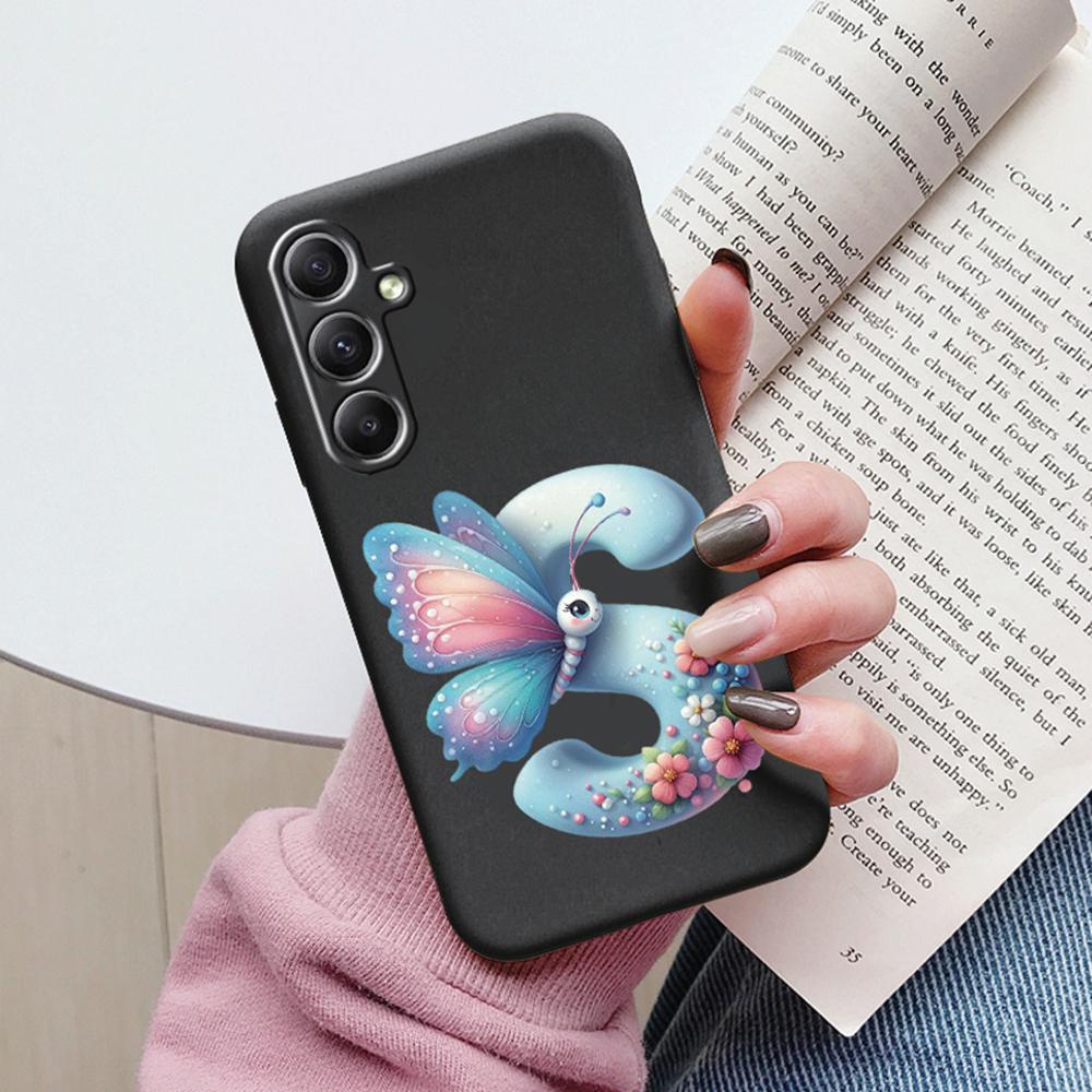 Phone Case For Samsung Galaxy A15 A25 A35 A55 A13 Colorful Letter Love Flower Butterfly Women INS Shell Fundas Bumper Soft Cover