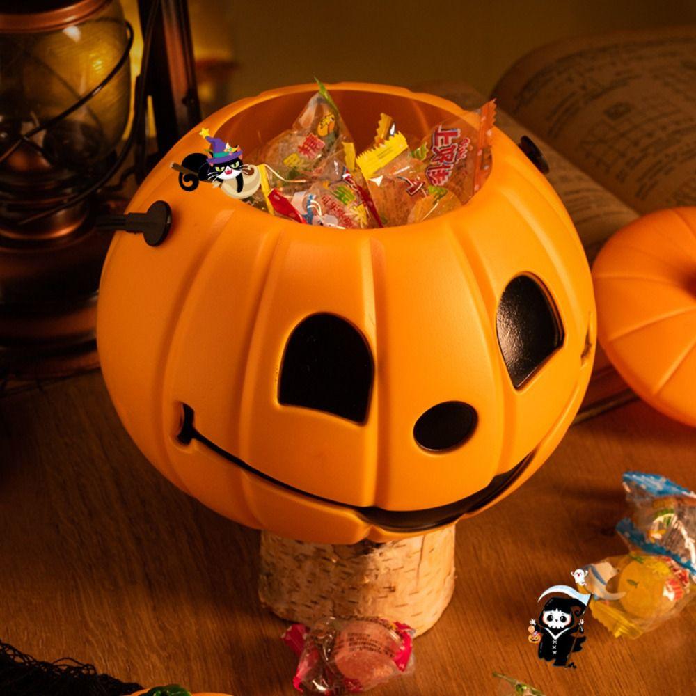 Süßes oder Saures Halloween Kürbis Laterne mit Deckel Halloween Süßigkeiten Dose Performance Requisite
