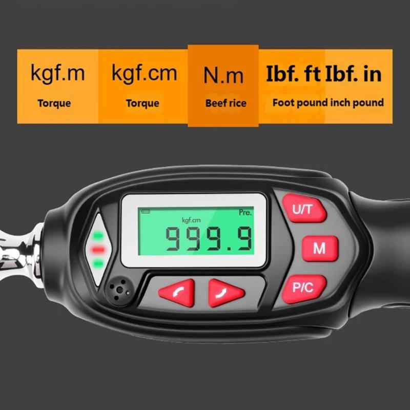 32pcs/set Torque Wrench Kit with Digital Display and Multiple Bit for Motorcycle Maintenance 1/4inch Drive Spanner