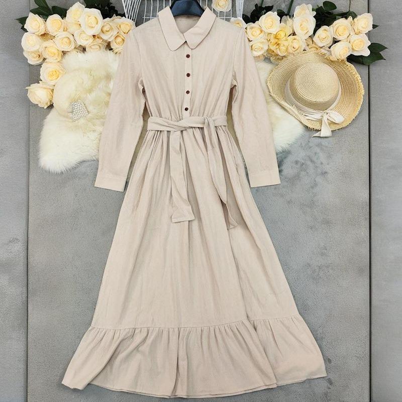Women Vintage Bohemian Long Sleeve Long Casual Maxi Dress