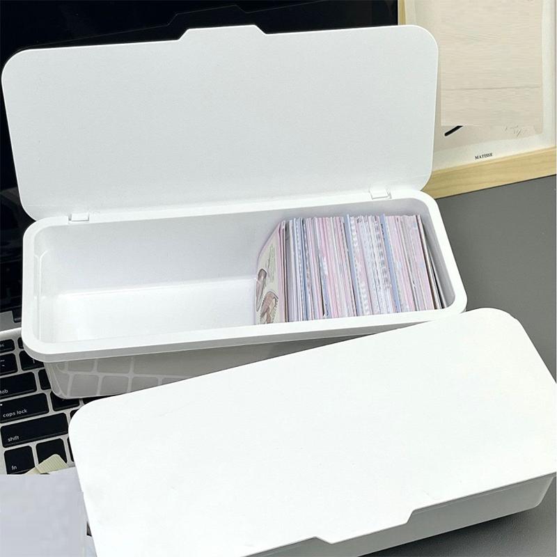 Clear Flip-Top Storage Box, Aesthetic Ins Style Card Holder, Large Capacity Desktop Organizer for Collectible Cards
