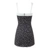 Pure Lace Splicing Rose Suspender Dress Women's European and American Style Retro Slim and Thin Short Skirt New Product