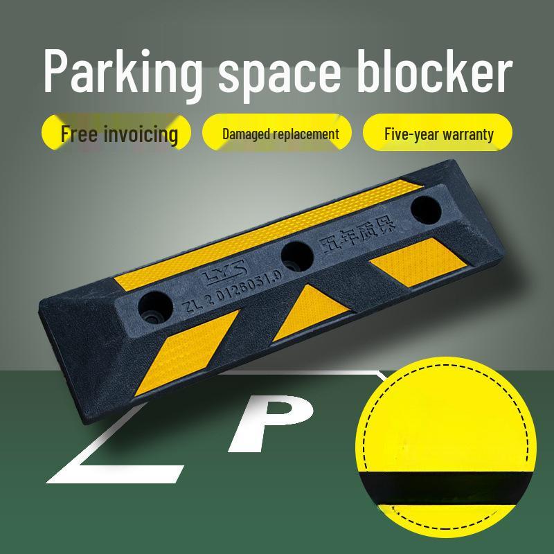 Rubber Car Wheel Chock Stopper: Parking Position Limiter Block Reinforced Thickened Model, 3-Year Warranty 1
