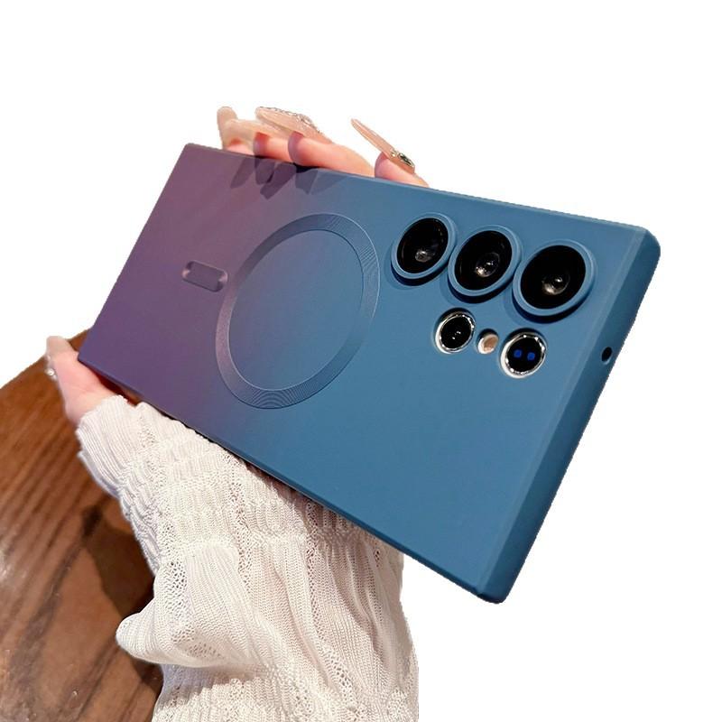 Gradient Liquid Silicone Compatible with Samsung S26 Ultra Magnetic Phone Case, S25 Ultra Full-coverage Lens Film, S24