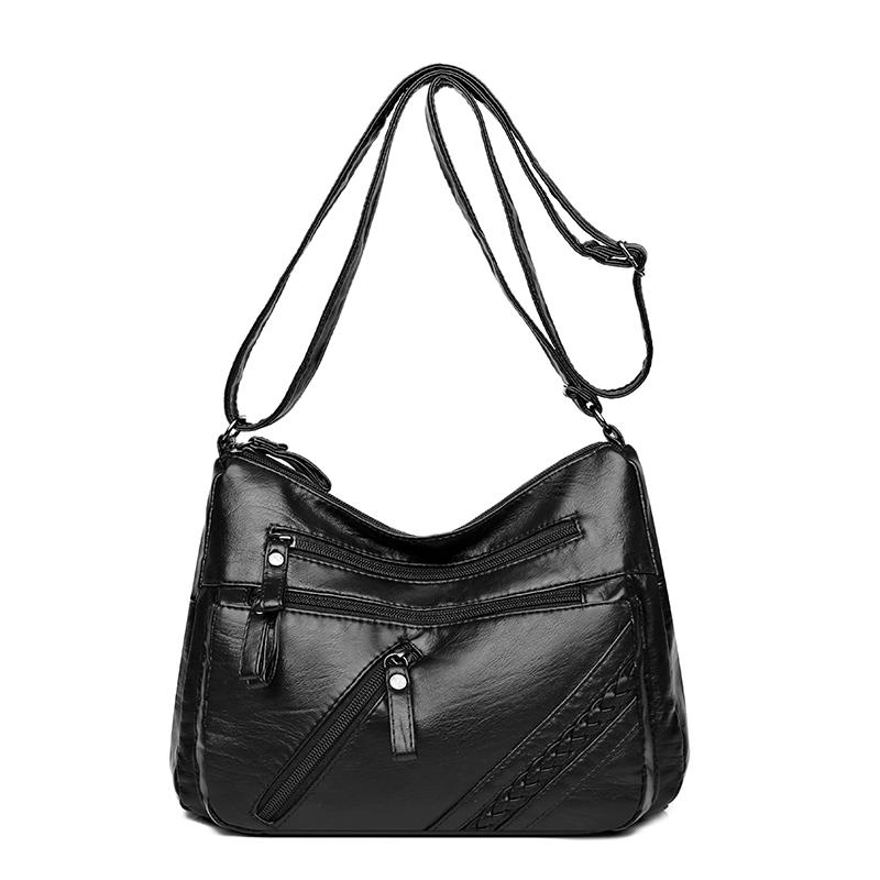 

Высококачественная женская сумка через плечо из мягкой кожи, многослойная винтажная сумка через плечо для женщин, роскошный дизайн, женская сумка и кошелек