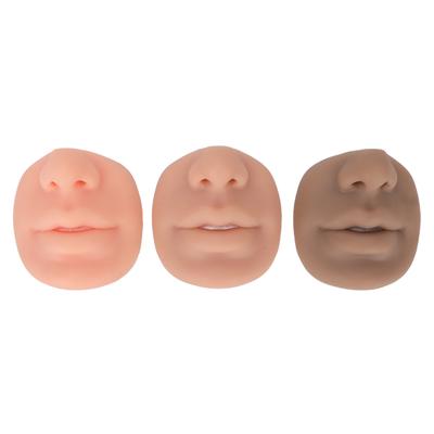 3 Farben Fake Nasenmodell Silikon Flexibel Menschliche Nase Mund Modell für Piercing-Übung