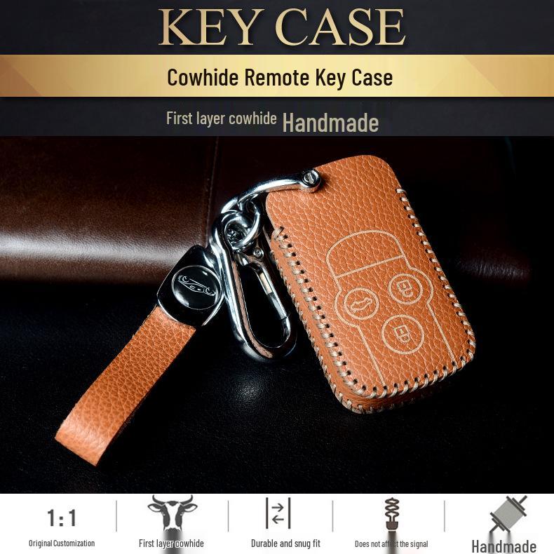 Xiongbing Schlüsselanhänger-Set für Toyota: Modifizierter Leder Ein-Knopf-Start Schlüsselanhänger