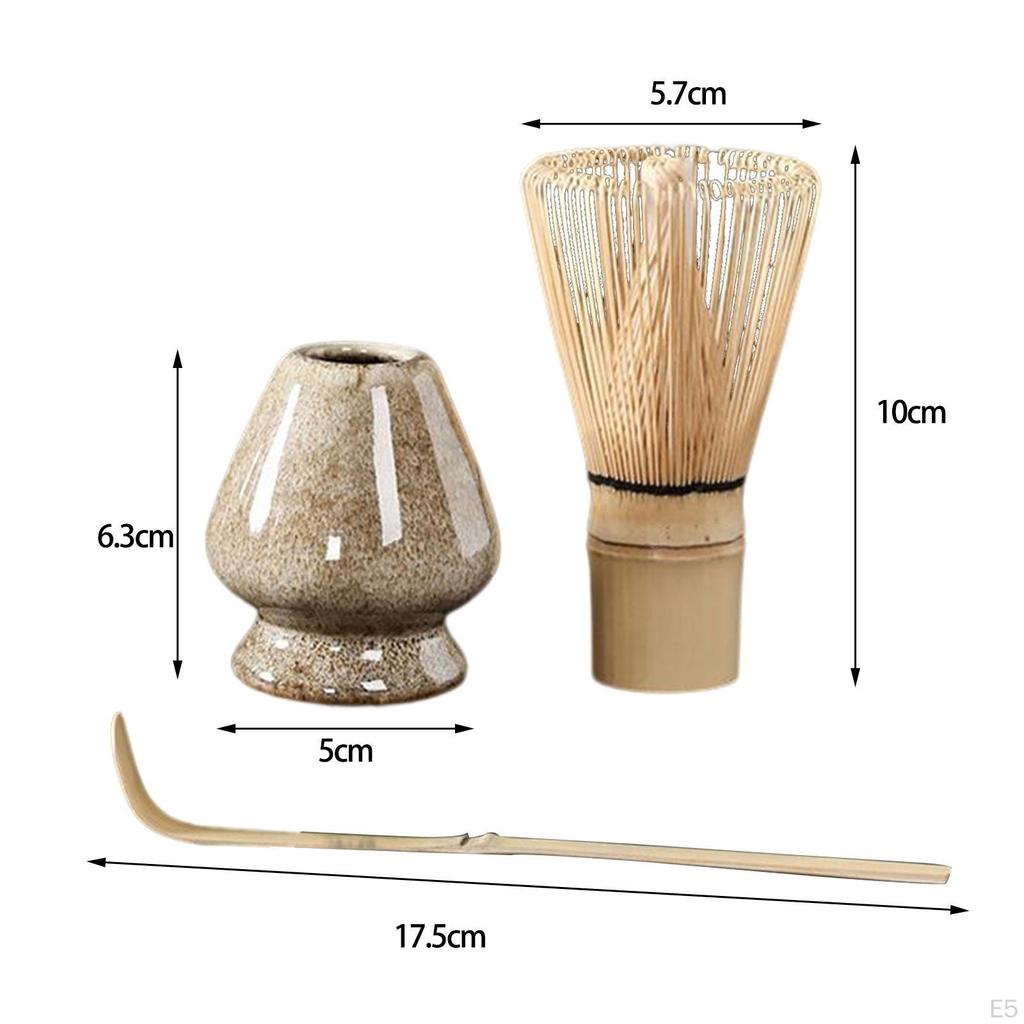 3 Pieces Japanese Matcha Ceremony Set Handmade Tea Making Tools for Party Room