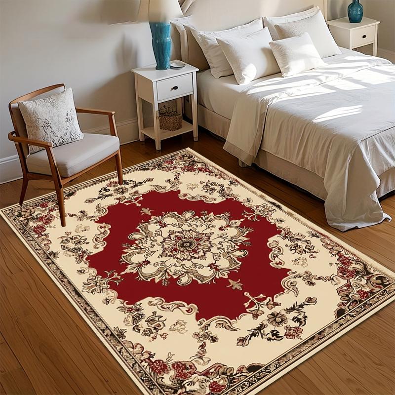 

Persian Floral Entry Door Mat & Rug Non-Slip Carpet for Entryway & Kitchen Washable Pet-Friendly Durable Floor Mat Home Decor 40x60CM