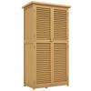 Tuinkast, Weerbestendig, 2 Deuren met Slot, Grenenhout, 87L x 46.5B x 160H cm, Lichtgeel