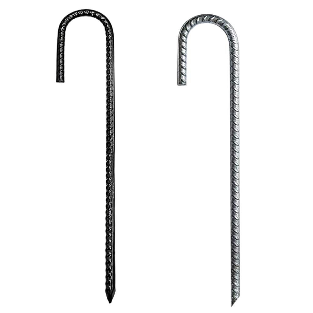 3Pcs Steel Ground Stakes Tents Nails U Shaped Metal Fences Stake Tent Pegs for Trampolines Camping Canopies Sheds