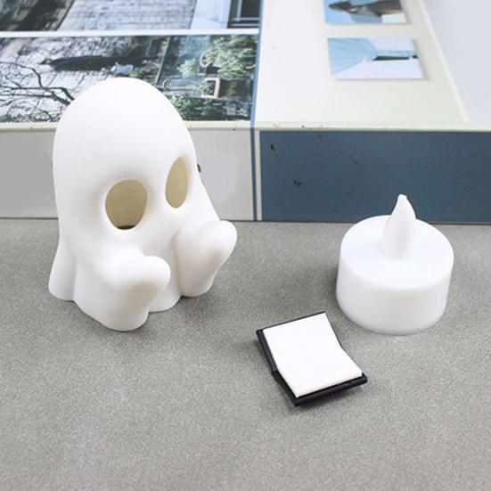 Halloween Ornament Cartoon Reading Ghost Pumpkin Shape Statue Waterproof Resin Figure Horror Themed Halloween Decor