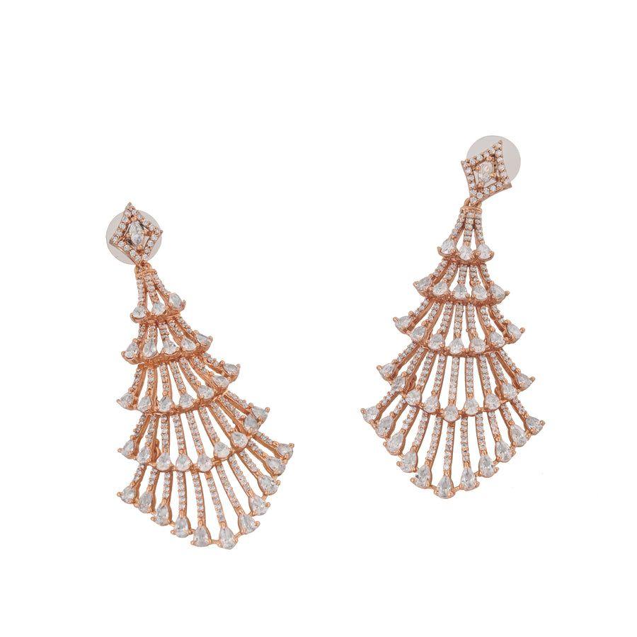 Damenohrringe Estele mit funkelndem Zirkonia aus Roségold