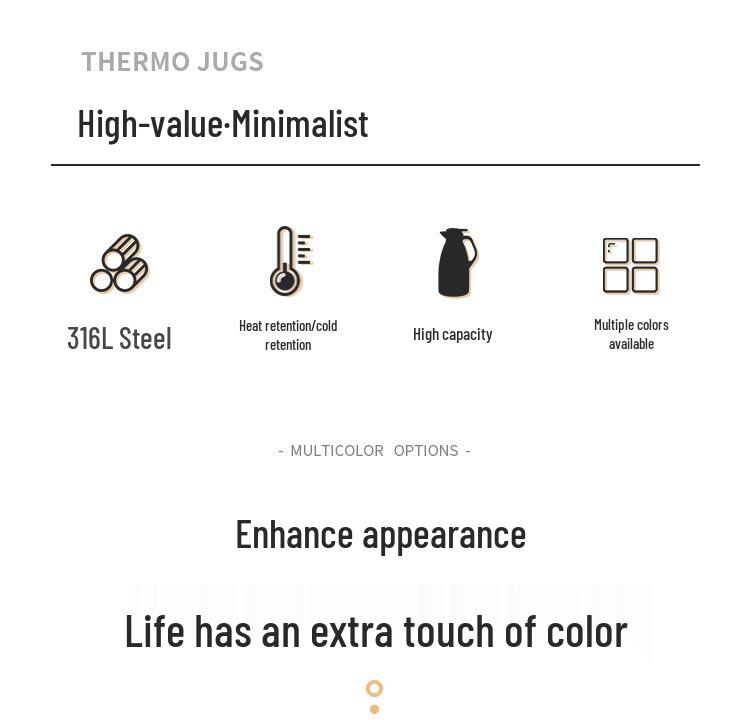 316 Stainless Steel Large Capacity Insulated Coffee Flask