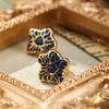 SUYU Irregular Design Star Pendant Blue Screw Earrings For Women's Light Luxury Vintage Earrings Daily Wedding And Holiday Gifts