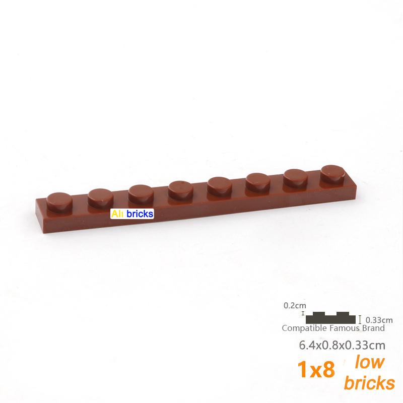 Non-Toxic 120Pcs Bulk Building Blocks Thin Figures Bricks 1X8 Dots 12Color Educational Creative Size Compatible With 3460 Toy For Children