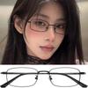 Retro Quadratische Metall Silber Brille Y2k Japanisch Harajuku Kleiner Kleiner Rahmen Schlichtes Gesicht Brillenrahmen Blaulichtfilternde Brillen Decora
