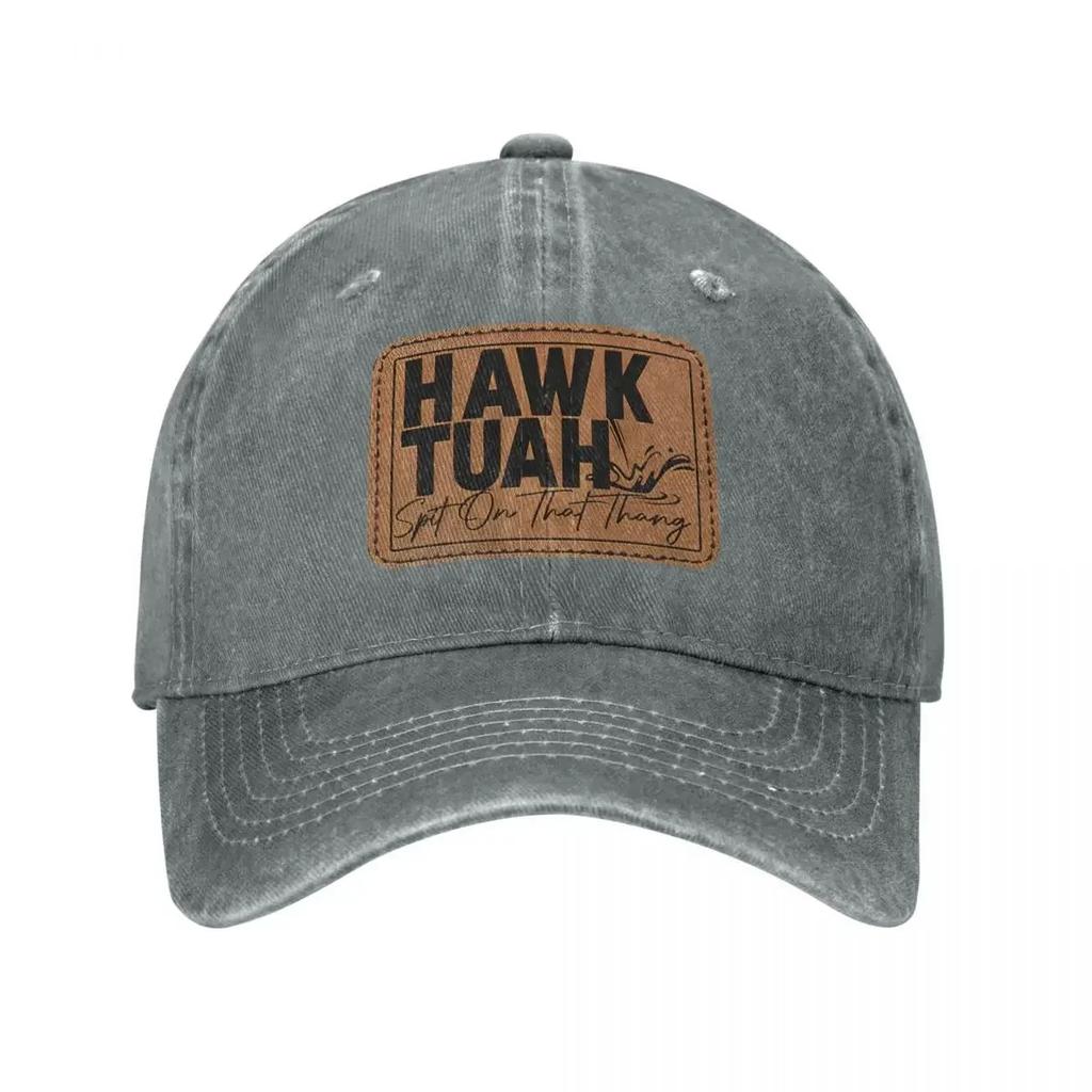 Hawk Tuah Sputa Su Quella Cosa Cappellini da Baseball Retro Denim Usurato Divertente Snapback Unisex Donna Cappellini per Attività all'Aperto Cappello