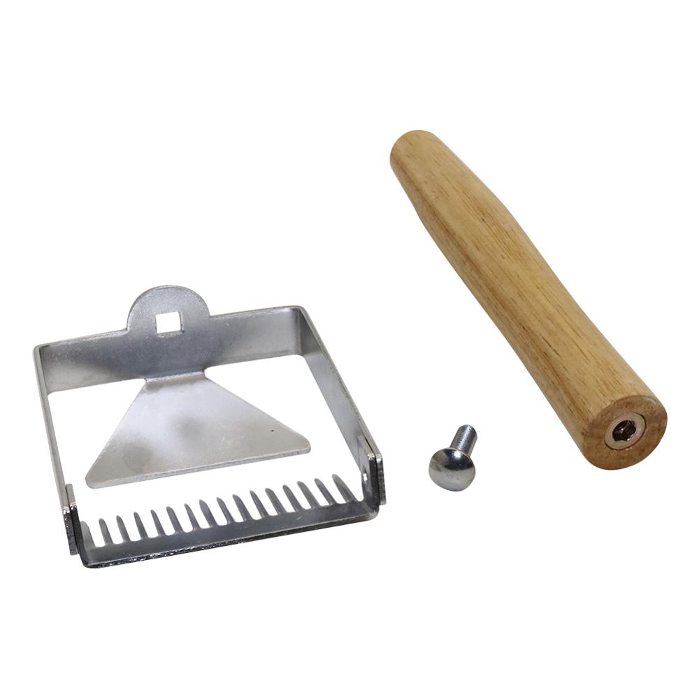 Apiculture Beehive Honey Cutter Uncapping Scraper Stainless Steel Wooden Handle Honeycomb Needle Type Scraping Shovel Beekeeping