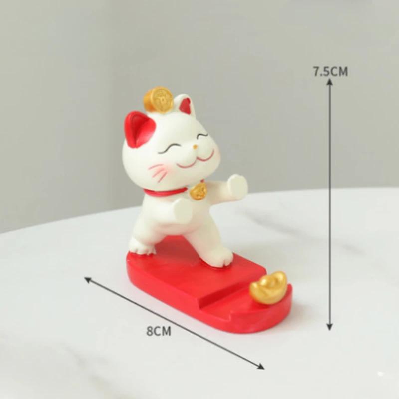 Künstlerische Glückskatzen-Figuren Moderner Stil Wohnzimmer Tischornament Schrankdekorationszubehör Niedliche Maneki Neko Heimdekoration