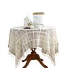 Vintage Jacquard Round Cotton And Linen Fringed Tablecloth Beige Crochet Home Fashion Tablecloth Tablecloth