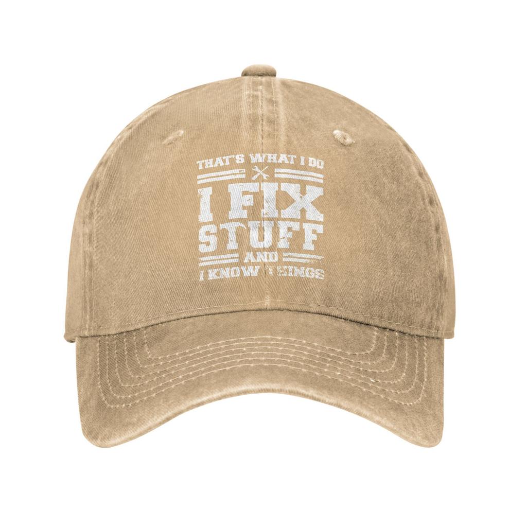 That's What I Do I Fix Stuff And I Know Things Baseball Cap Summer Funny Saying Trucker Hat Snapback Cap Couple Baseball Caps