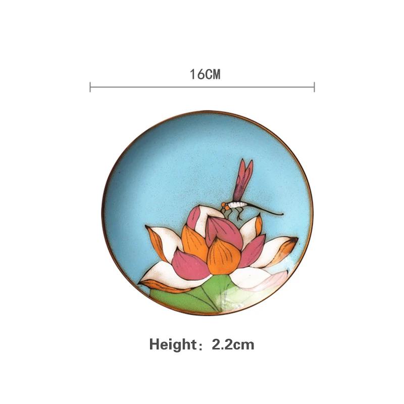 5-7-Zoll-Knochenteller Kreatives handbemaltes unterglasurfarbenes Keramikgeschirr Kaltes Gericht Obst Dim Sum Teller Snack Haushaltsgeschirr