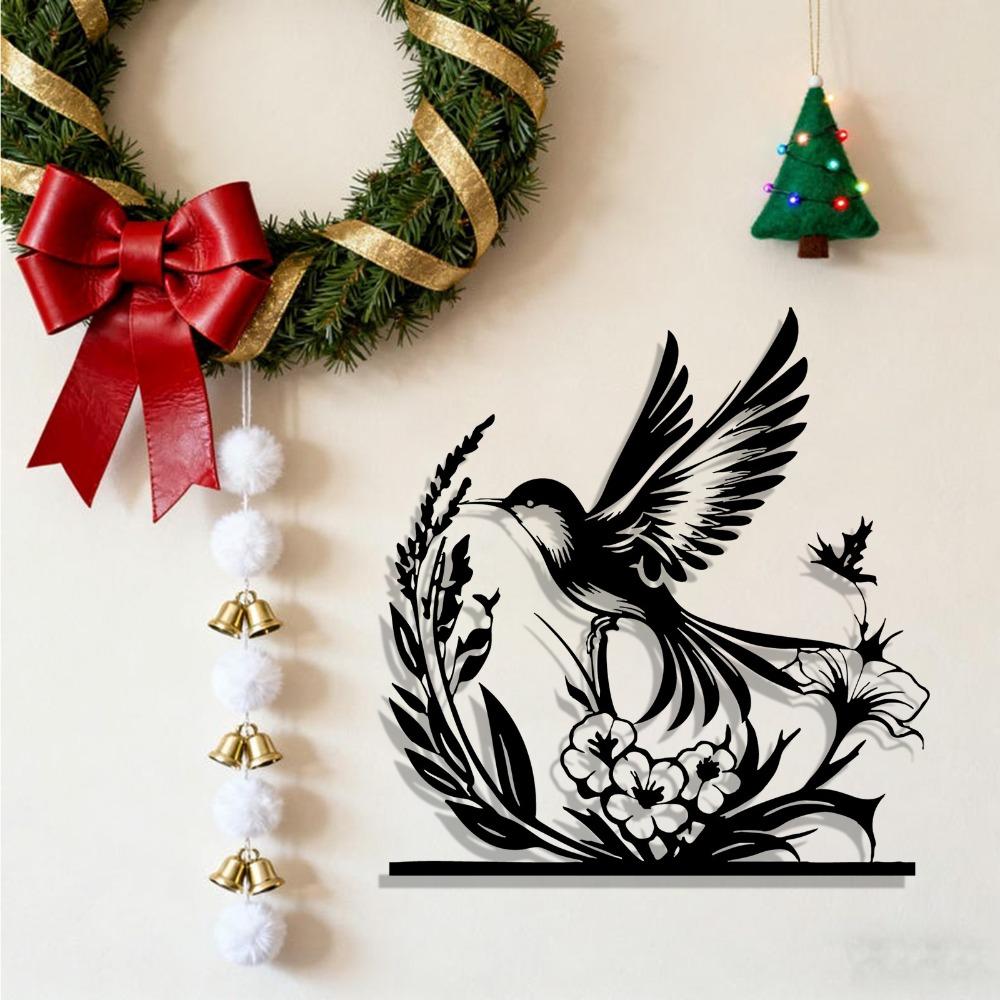 1pc Metal Bird Wall Art, Iron Craft Statue Mural, Garden Outdoor Fence Home Decor, Modern Elegant Design, Housewarming Gift for Bird Lovers