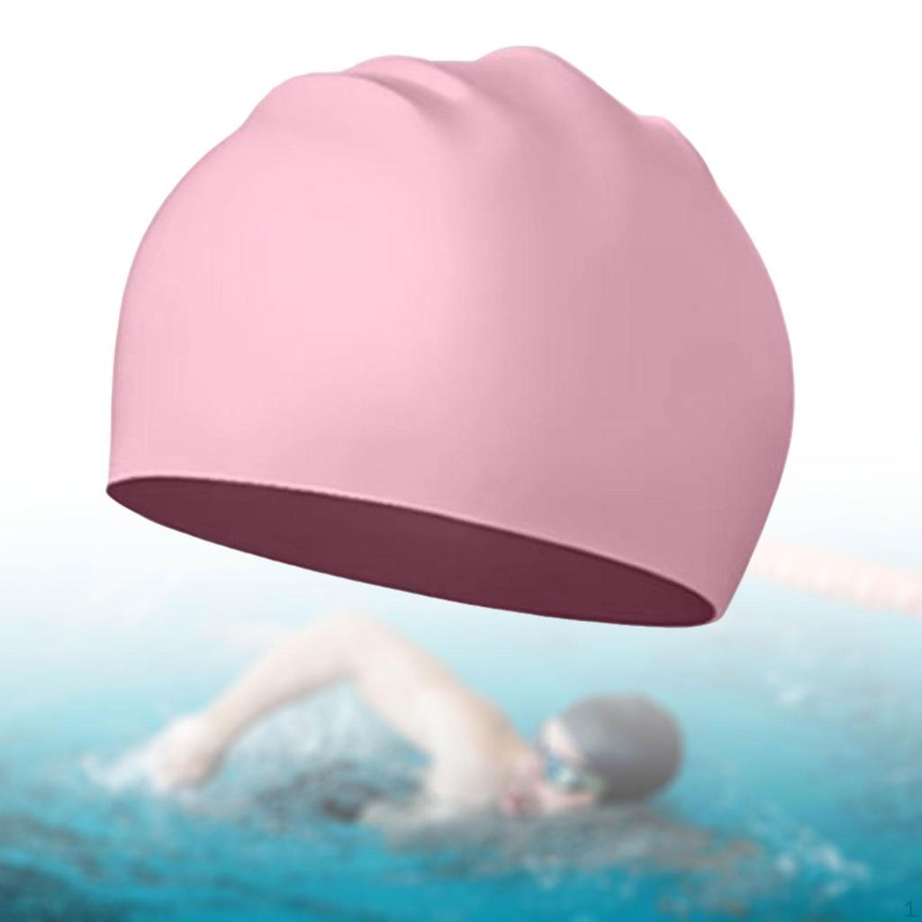 Silicone Swim Cap Bathing Hat Shower for Long and Short Hair Men Women Beach