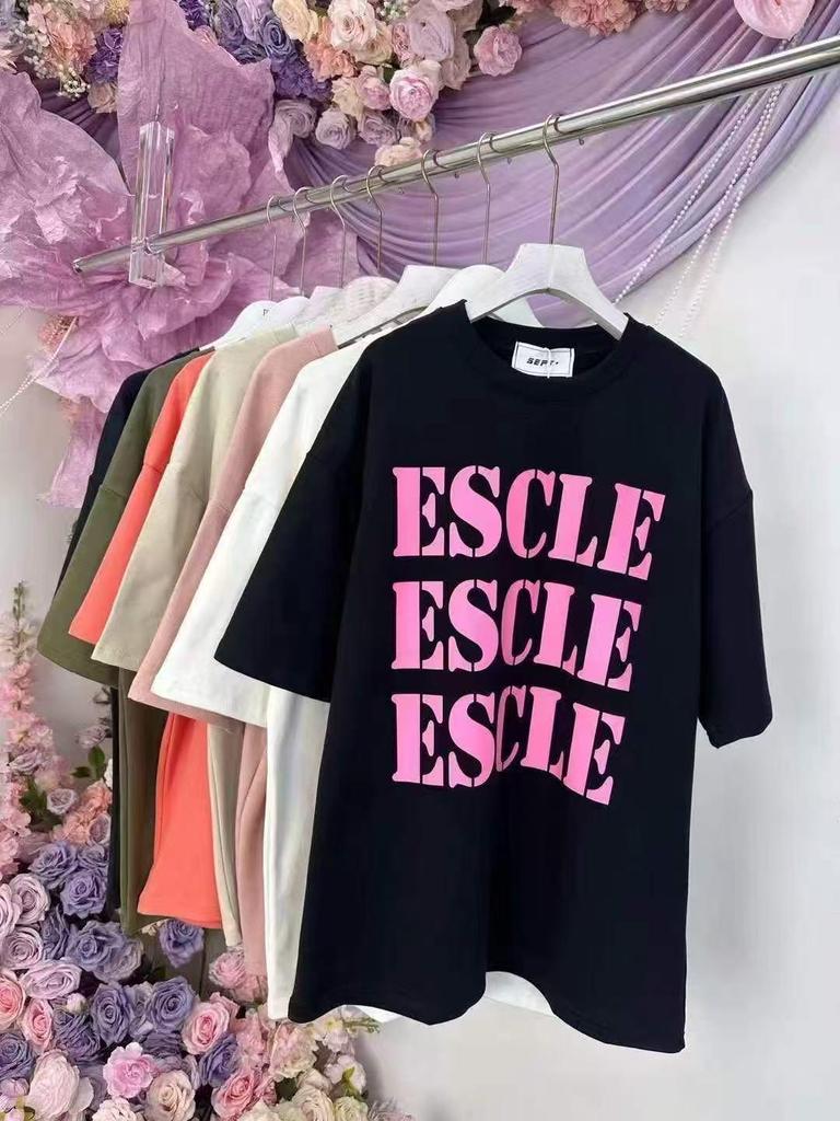 400g Heavyweight Unisex Pure Cotton Trendy Print Loose Fit Short Sleeve T-Shirt