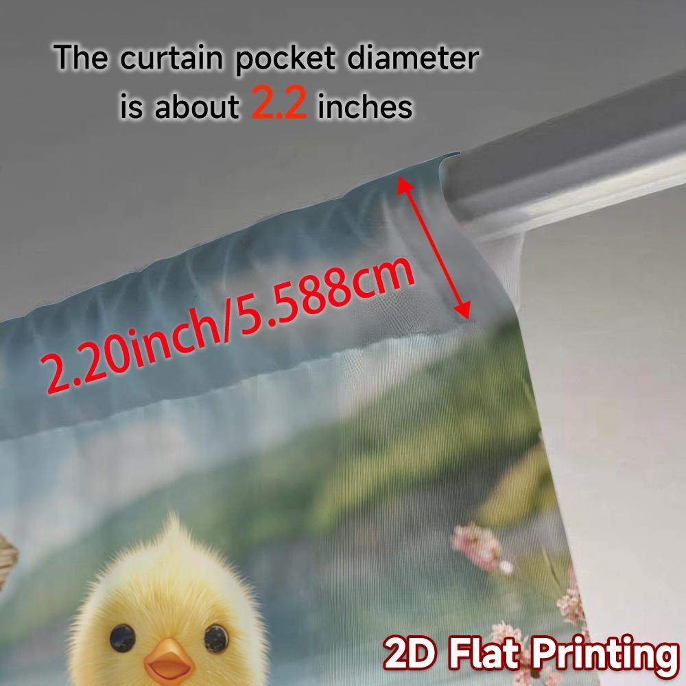 2pcs   2D FLAT PRINTING Curtains (Without Rod) Easter Chick Modern Pattern Curtains Polyester Curtains Festive for Bedroom