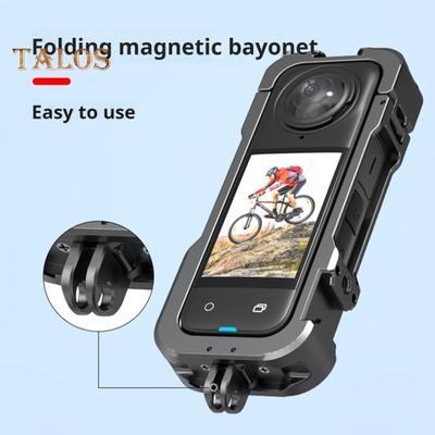 Akční kamera Video Cage Ochranný rám Nárazuvzdorný Odolný proti nárazu Snadná instalace Kovový ochranný rám Příslušenství Cage kamery pro Insta360 X4