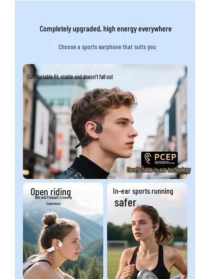 G01 Bone Conduction Wireless Headphones: Sweatproof, Open-Ear Design with Ultra-Long Battery for Running & Calls.