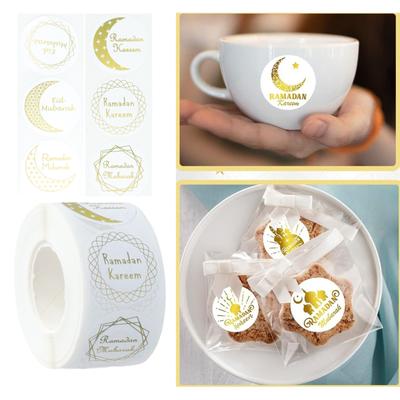 500 Pcs Eid Mubarak Sticker Ramadan Sticker Self-Adhesive Seal Labels Decorative Sticker for Skateboard Water Bottles