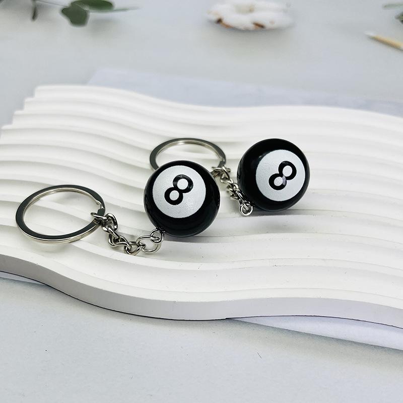 DIY Resin Jewelry Black Billiard Table Keychain Charms