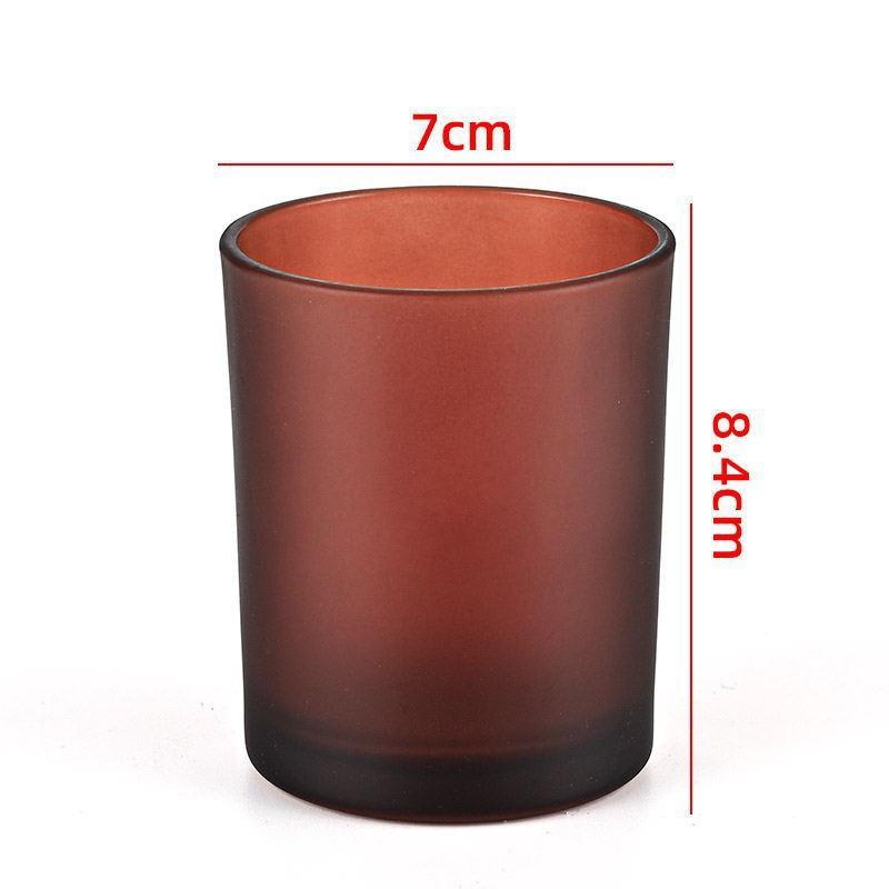 Colored Frosted Glass Candle Jar with Optional Lid - Creative Wide Mouth Design
