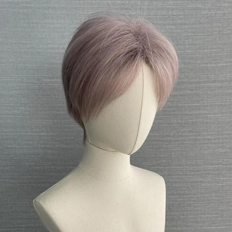 Pink Short Wig for Boy Men Cool Cosplay Blonde Black Wigs Synthetic Wig Heat Resistant Fiber Peruca Cacheada Sintetica