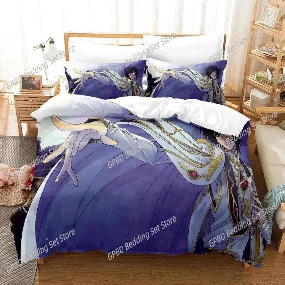 Anime CODE GEASS Lelouch 3D NEW Duvet Cover Pillowcase Bedding Set Adult Girl Bedroom Decoration Children Single Double Large