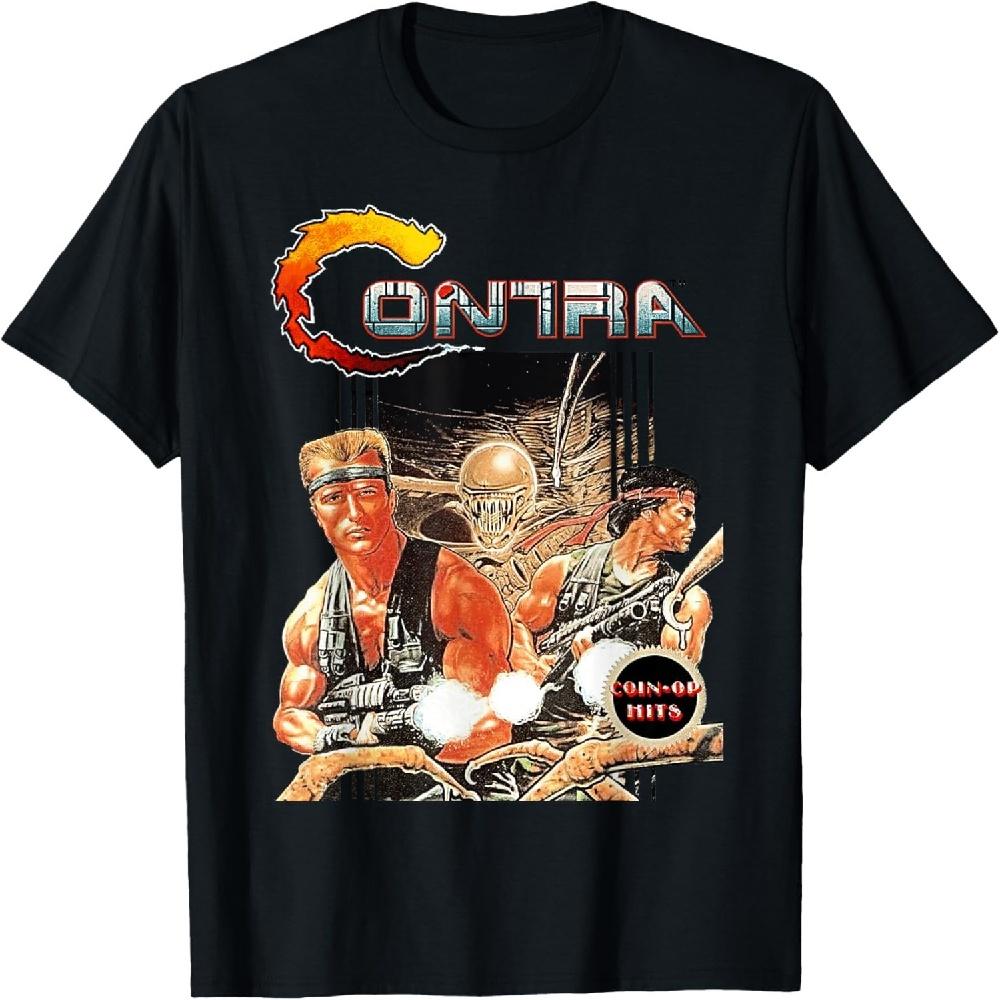 Футболка Contra Box Art Ретро Аркадный Геймер Классическая 80-х Сцена Битвы XXXXXL чёрный