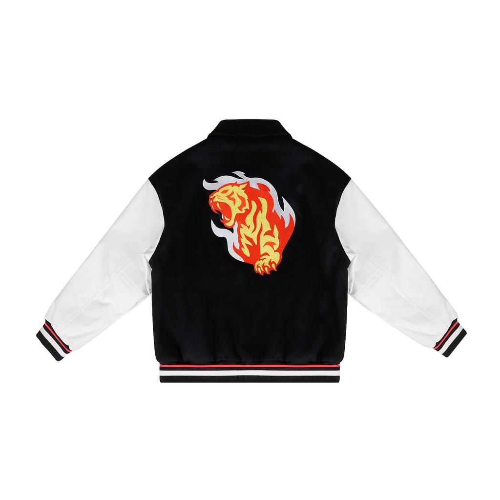 Li Ning Saison 25-26 CBA Guangdong Team Winter Fleece Warm Locker American Style Paar Retro Sportjacke Baseballjacke Unisex Jacken AJMV401-1